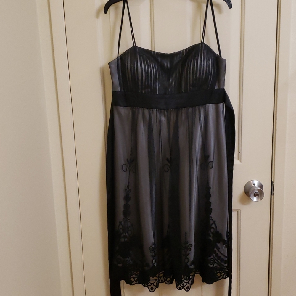 S.L. Fashions Black Lace Semi Formal